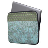 Blaue PastellBlumen Laptopschutzhülle (Vorderseite Links)