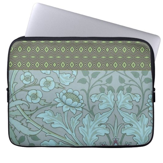 Blaue PastellBlumen Laptopschutzhülle (Vorderseite)