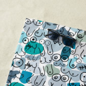 blaue Pastellbrust Strandtuch (Beispiel)