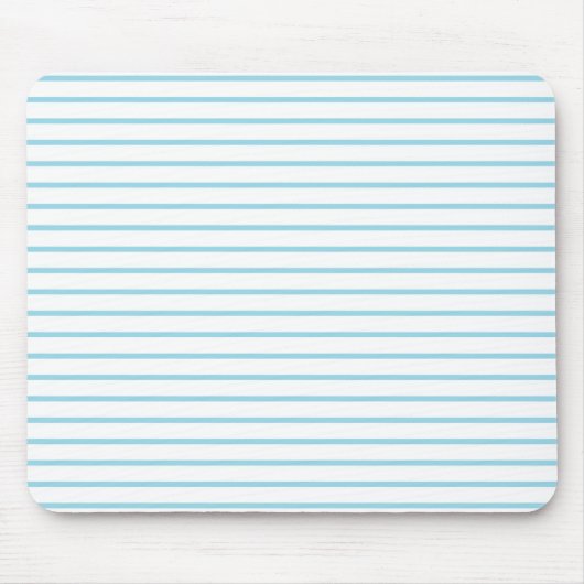 Blaue Pastelllinien weiß Mousepad (Vorne)