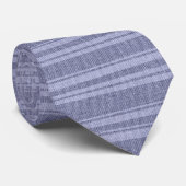 Blaue Pastellstreifen Leinen Jute Textur 2a Krawatte (Gerollt)