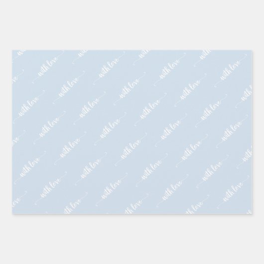 Blaue Pastete mit Liebe-Umhüllungspapierplatten Geschenkpapier Set (Vorderseite 2)