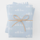 Blaue Pastete mit Liebe-Umhüllungspapierplatten Geschenkpapier Set (Beispiel)