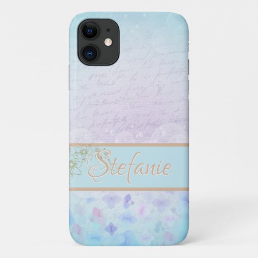 Blaue Pastete mit weichen Blume Case-Mate iPhone Hülle (Rückseite)