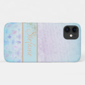 Blaue Pastete mit weichen Blume Case-Mate iPhone Hülle (Rückseite (Horizontal))