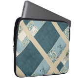 Blaue Patchwork-Laptop-Elektronik-Hülle Laptopschutzhülle (Vorne Rechts)