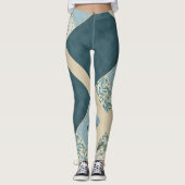 Blaue Patchwork-Leggings Yoga Pants Leggings (Vorderseite)