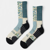 Blaue Patchwork-Socken Socken (Links)