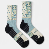 Blaue Patchwork-Socken Socken (Rechts)