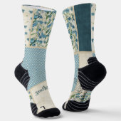 Blaue Patchwork-Socken Socken (Gewinkelt)