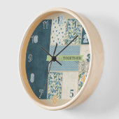 Blaue Patchwork - Wall-Uhr Uhr (Winkel)