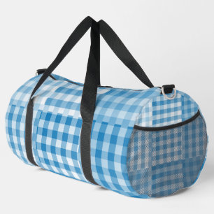 Blaue Patchworkmuster mit Karos groß Duffle Bag