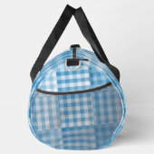 Blaue Patchworkmuster mit Karos groß Duffle Bag (Rechts)