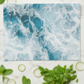 Blaue Pazifikwelle Geschirrtuch (Gefaltet)