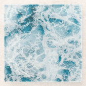 Blaue Pazifikwelle Glasuntersetzer (Vorderseite)