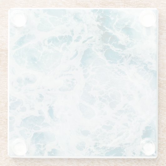 Blaue Pazifikwelle Glasuntersetzer (Rückseite)