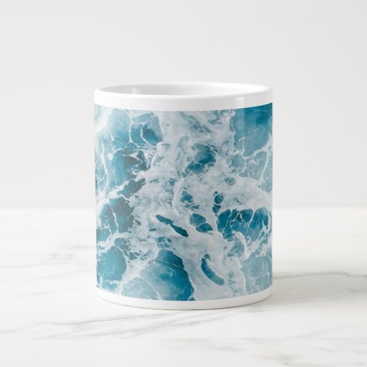 Blaue Pazifikwelle Jumbo-Tasse (Vorderseite)