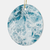 Blaue Pazifikwelle Keramik Ornament (Links)