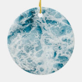 Blaue Pazifikwelle Keramik Ornament (Hinten)