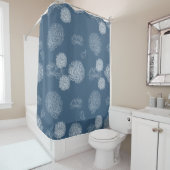 Blaue Peere nahtlose Blumenmuster Duschvorhang (Beispiel)