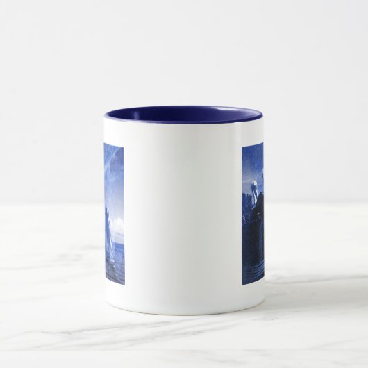 Blaue Pelikane Tasse (Zentrum)