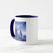 Blaue Pelikane Tasse (Vorderseite Links)