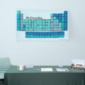 Blaue periodische Tafelchemikalien Banner (Messeveranstaltung)