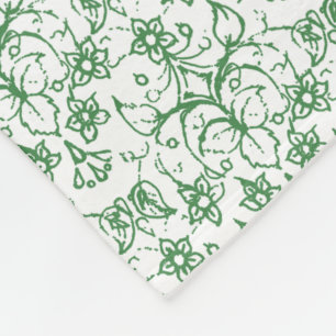 Blaue Periwinkeln Blume Vintage Imitate Pattern Fleecedecke