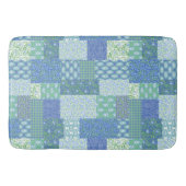 Blaue Periwinkle Floral Boho Imitate Muster Muster Badematte (Vorderseite)