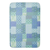 Blaue Periwinkle Floral Boho Imitate Muster Muster Badematte (Vorderseite Vertikal)