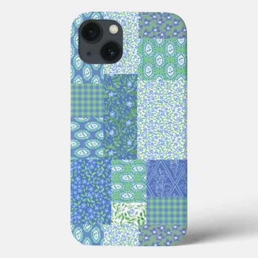 Blaue Periwinkle Floral Boho Imitate Muster Muster Case-Mate iPhone Hülle (Rückseite)