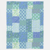Blaue Periwinkle Floral Boho Imitate Muster Muster Fleecedecke (Vorderseite)