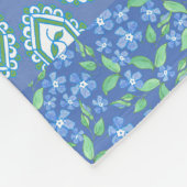 Blaue Periwinkle Floral Boho Imitate Muster Muster Fleecedecke (Ecke)