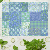 Blaue Periwinkle Floral Boho Imitate Muster Muster Handtuch (Gefaltet)