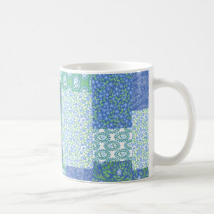 Blaue Periwinkle Floral Boho Imitate Muster Muster Kaffeetasse
