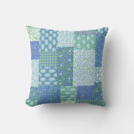 Blaue Periwinkle Floral Boho Imitate Muster Muster Kissen