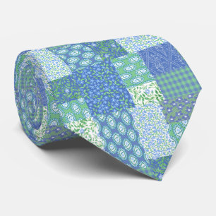Blaue Periwinkle Floral Boho Imitate Muster Muster Krawatte