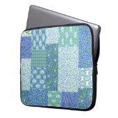 Blaue Periwinkle Floral Boho Imitate Muster Muster Laptopschutzhülle (Vorderseite Links)