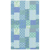 Blaue Periwinkle Floral Boho Imitate Muster Muster Tischdecke (Vorderseite)