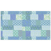 Blaue Periwinkle Floral Boho Imitate Muster Muster Tischdecke (Vorderseite (Horizontal))