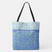 Blaue Periwinkles Ditsy Floral Mix'n'match Muster Tasche (Rückseite)