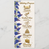 Blaue Perle Elegante Florale Hochzeitsprogramm Programm (Vorderseite)