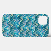 Blaue Perle Fischskala Muster Case-Mate iPhone Hülle (Rückseite (Horizontal))