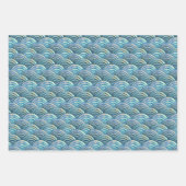 Blaue Perle Fischskala Muster Geschenkpapier Set (Vorderseite 3)