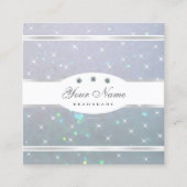 Blaue Perle Glitzer Leuchtende Sparklingstars Quadratische Visitenkarte (Vorderseite)