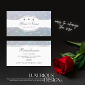 Blaue Perle Glitzer Leuchtende Sparklingstars Quadratische Visitenkarte