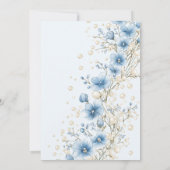 Blaue Perlen aus Bow, Prosecco-Brautparty Einladung (Rückseite)