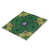 Blaue Perlen-Goldgrün-Muster-Keramik-Fliese Fliese (Seite)