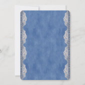 Blaue Perlen, Spitzen und Elfenbein Einladung (Rückseite)