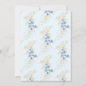 Blaue Perlen und Prosecco-Brautparty Einladung (Rückseite)